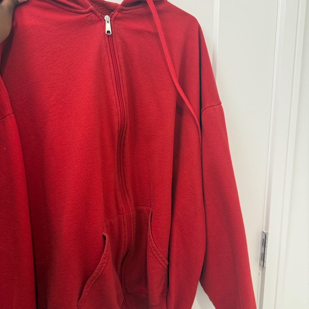 Amazon Essentials Red Zip-Up Hoodie